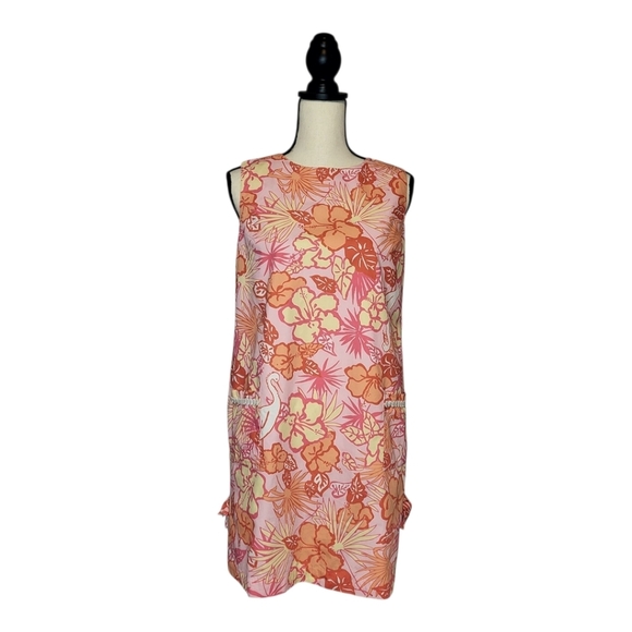 Lilly Pulitzer Dress Vintage Hereon There Shift Front Pockets Sleeveles Size S - Picture 1 of 9